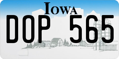 IA license plate DOP565