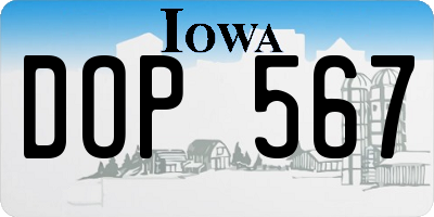 IA license plate DOP567