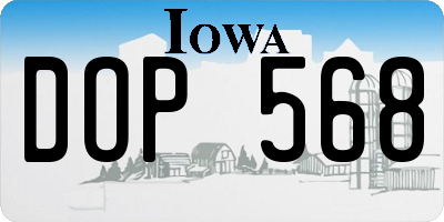 IA license plate DOP568