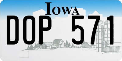 IA license plate DOP571