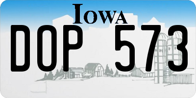 IA license plate DOP573