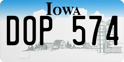 IA license plate DOP574
