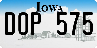 IA license plate DOP575