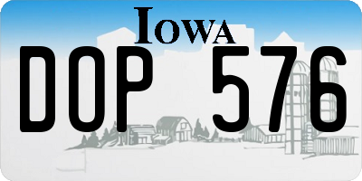 IA license plate DOP576