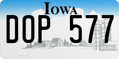 IA license plate DOP577
