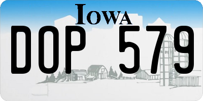 IA license plate DOP579