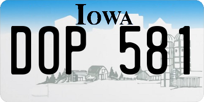 IA license plate DOP581