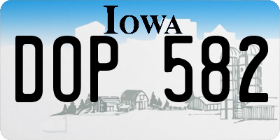 IA license plate DOP582