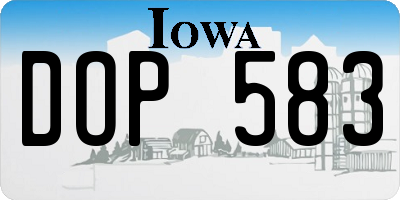 IA license plate DOP583