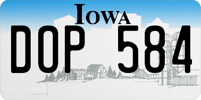 IA license plate DOP584