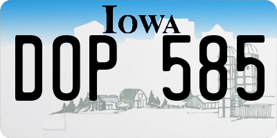 IA license plate DOP585