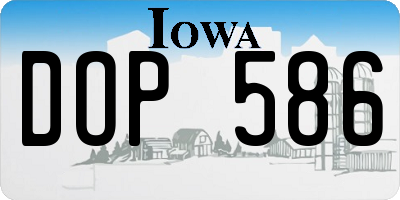 IA license plate DOP586