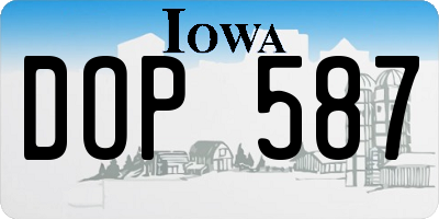 IA license plate DOP587