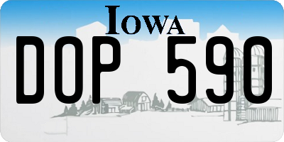 IA license plate DOP590