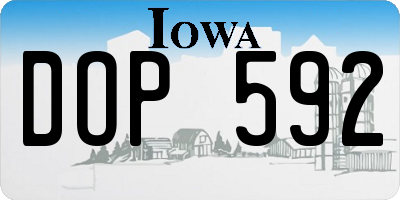 IA license plate DOP592