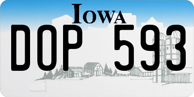 IA license plate DOP593