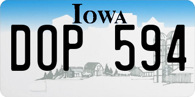 IA license plate DOP594