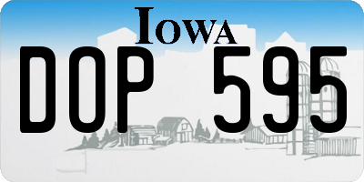 IA license plate DOP595