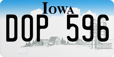 IA license plate DOP596