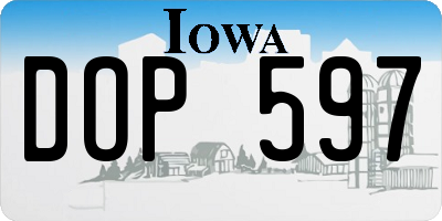 IA license plate DOP597