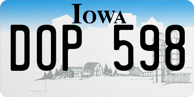 IA license plate DOP598
