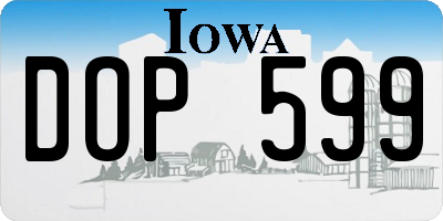 IA license plate DOP599