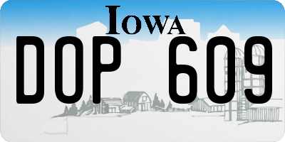 IA license plate DOP609