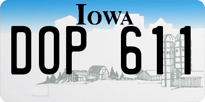IA license plate DOP611
