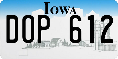 IA license plate DOP612