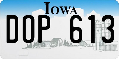 IA license plate DOP613