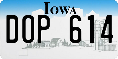 IA license plate DOP614