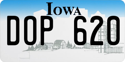 IA license plate DOP620