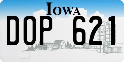 IA license plate DOP621