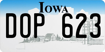 IA license plate DOP623