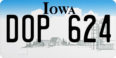 IA license plate DOP624
