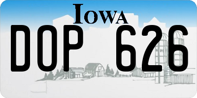 IA license plate DOP626