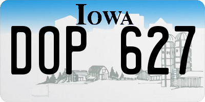 IA license plate DOP627