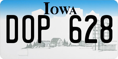 IA license plate DOP628