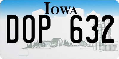 IA license plate DOP632