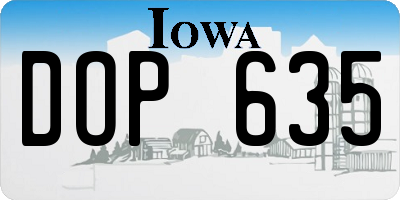 IA license plate DOP635