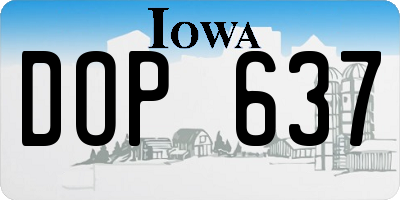 IA license plate DOP637