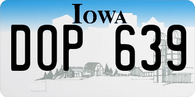 IA license plate DOP639