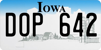 IA license plate DOP642