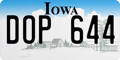 IA license plate DOP644