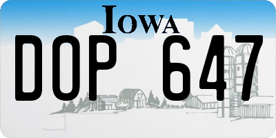 IA license plate DOP647