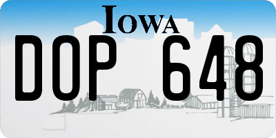 IA license plate DOP648