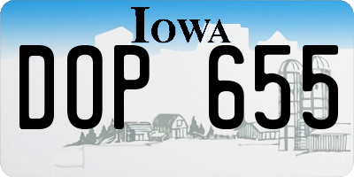 IA license plate DOP655