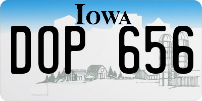 IA license plate DOP656
