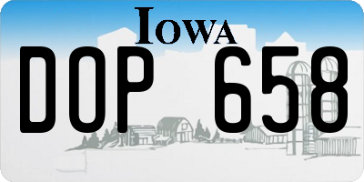 IA license plate DOP658