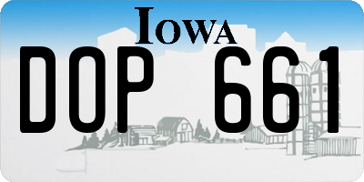 IA license plate DOP661